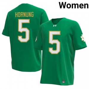 Premium Green UND Fighting Irish Player #5 Paul Hornung Women 2026 Football Embroidery Jersey 57W4C059