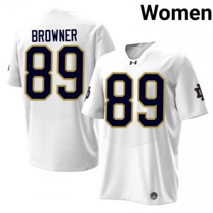 White #89 Ross Browner Women Durable Notre Dame NCAA 2026 Football Stitching Jersey ub2b5u11