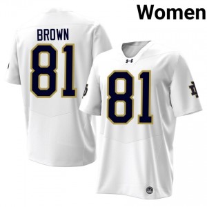 #81 Tim Brown Irish 2026 Game-Day Style White Women NCAA Football Jersey 56Sq7W69