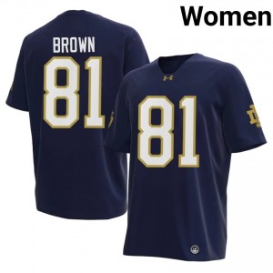 Fighting Irish #81 Tim Brown Navy Women College Football 2026 Authentic Design Jersey a2786766