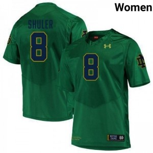 Premium Green UND Player #8 Adon Shuler Women Football Embroidery Jersey 231hD154