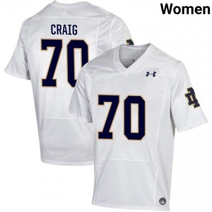Women #70 Ashton Craig White College Fighting Irish Classic Fit Football Jersey 0n56p885