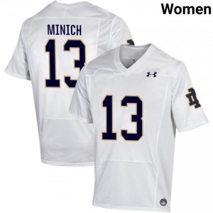 Women #13 Ben Minich White Player Fighting Irish Classic Fit Football Jersey P226D155