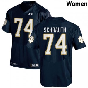 #74 Billy Schrauth Notre Dame Game-Day Style Navy Women High School Football Jersey bw058V19