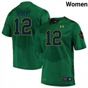 Premium Green UND College #12 Blake Hebert Women Football Embroidery Jersey 31F48a72