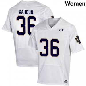 Women #36 Bodie Kahoun White University Fighting Irish Classic Fit Football Jersey oBOr8714