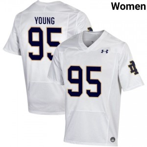 Women #95 Bryce Young White Player Fighting Irish Classic Fit Football Jersey g8uf4t20