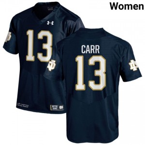 Navy #13 CJ Carr Women Durable Irish NCAA Football Stitching Jersey 5226j730