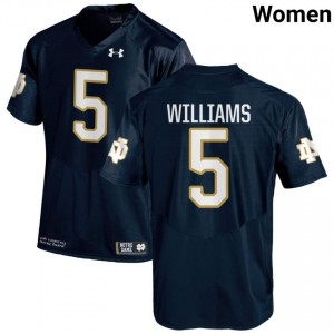 #5 Cam Williams Notre Dame Game-Day Style Navy Women Player Football Jersey rEPHc542
