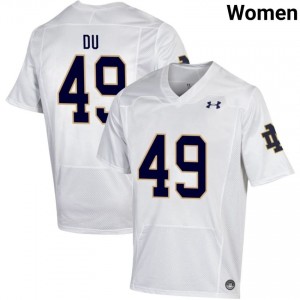 Notre Dame Fighting Irish #49 Charles Du White Women Player Football Authentic Design Jersey y4QUiW83