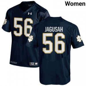 #56 Charles Jagusah Notre Dame Game-Day Style Navy Women College Football Jersey 26247520