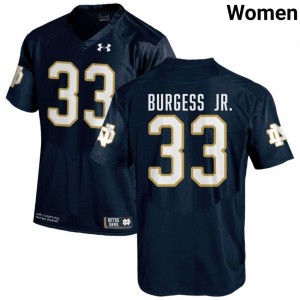 #33 Christopher Burgess Jr. Notre Dame Game-Day Style Navy Women NCAA Football Jersey 3S3CIE21