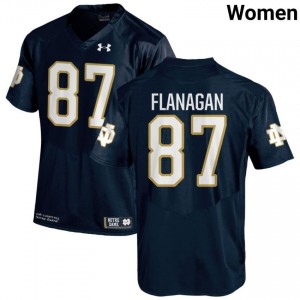 Navy #87 Cooper Flanagan Women Durable Irish NCAA Football Stitching Jersey 1H6GY791