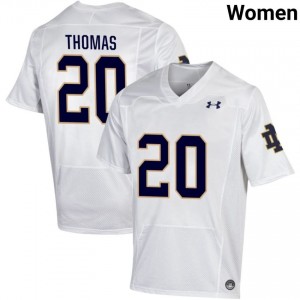 Women #20 Cree Thomas White High School Fighting Irish Classic Fit Football Jersey 6m88g774