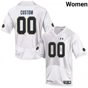 Women #00 Custom White Player Fighting Irish Classic Fit Football Jersey 3lM48310