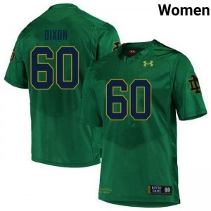 Davion Dixon #60 Officially Licensed UND Fighting Irish Women Green Football NCAA Jersey 8FSy1g76