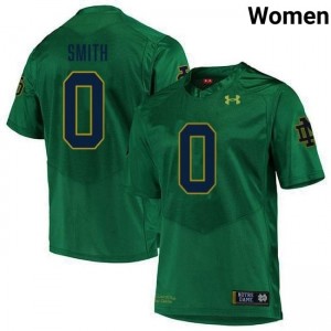 Premium Green UND Player #0 DeVonta Smith Women Football Embroidery Jersey L20m7195