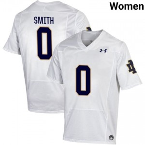 Notre Dame Fighting Irish #0 DeVonta Smith White Women College Football Authentic Design Jersey xk36Lh70