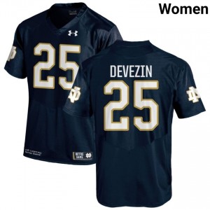 Navy #25 Dylan Devezin Women Durable Irish High School Football Stitching Jersey tHq1JU38