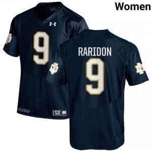 Navy #9 Eli Raridon Women Durable Irish High School Football Stitching Jersey b541ai16