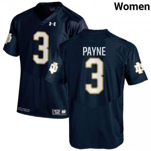 #3 Gi'Bran Payne Notre Dame Game-Day Style Navy Women Player Football Jersey 8ok3j898