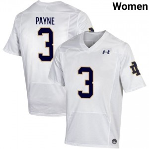 Notre Dame Fighting Irish #3 Gi'Bran Payne White Women NCAA Football Authentic Design Jersey 1GSfRr39
