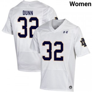 Women #32 Isaiah Dunn White College Fighting Irish Classic Fit Football Jersey RS1x3m20