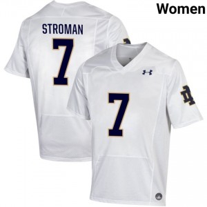 Women #7 Jalen Stroman White High School Fighting Irish Classic Fit Football Jersey n23O4699