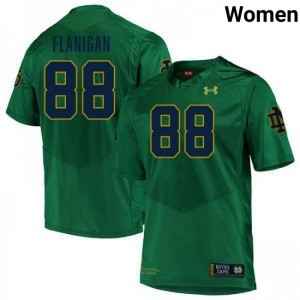 Premium Green UND College #88 James Flanigan Women Football Embroidery Jersey BpUrS347