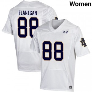Notre Dame Fighting Irish #88 James Flanigan White Women High School Football Authentic Design Jersey q7DhS114