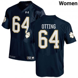 #64 Joe Otting Notre Dame Game-Day Style Navy Women Player Football Jersey nJAEns72