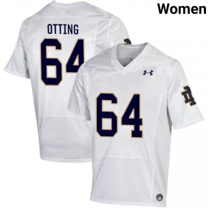 Notre Dame Fighting Irish #64 Joe Otting White Women NCAA Football Authentic Design Jersey i6t75H22