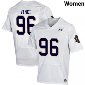 Notre Dame Fighting Irish #96 Joseph Vinci White Women University Football Authentic Design Jersey 8swNbJ74
