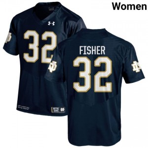 #32 Justin Fisher Notre Dame Game-Day Style Navy Women High School Football Jersey EvD00122