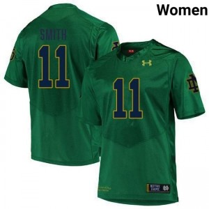 KK Smith #11 Officially Licensed UND Fighting Irish Women Green Football University Jersey 8H2H2275