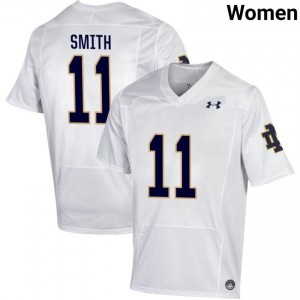 Women #11 KK Smith White Player Fighting Irish Classic Fit Football Jersey 84laRL97