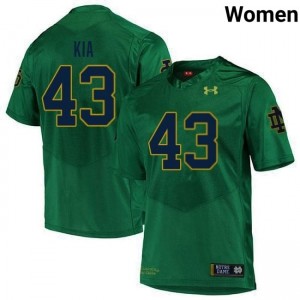 Premium Green UND University #43 Kahanu Kia Women Football Embroidery Jersey ArJbVe38