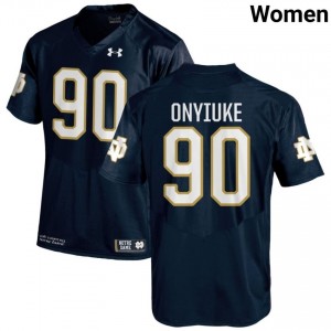 #90 Kobi Onyiuke Notre Dame Game-Day Style Navy Women NCAA Football Jersey 0GB1C480