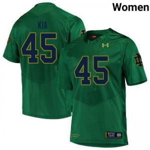 Ko'o Kia #45 Officially Licensed UND Fighting Irish Women Green Football Player Jersey G82lUh76