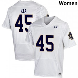 Women #45 Ko'o Kia White College Fighting Irish Classic Fit Football Jersey mltCkW77