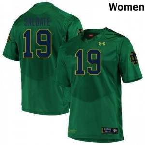 Logan Saldate #19 Officially Licensed UND Fighting Irish Women Green Football High School Jersey 0k6rN198