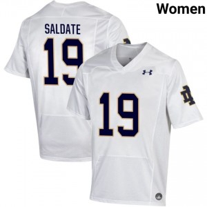 Women #19 Logan Saldate White NCAA Fighting Irish Classic Fit Football Jersey 54d13245