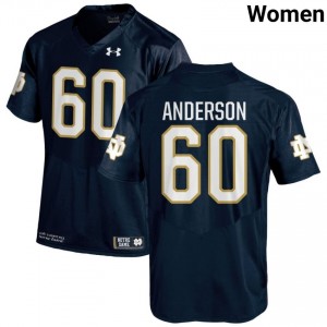 #60 Max Anderson Notre Dame Game-Day Style Navy Women Player Football Jersey u317f041
