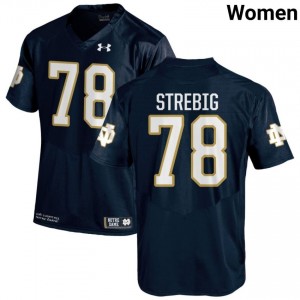 Navy #78 Owen Strebig Women Durable Irish NCAA Football Stitching Jersey 358dRH24