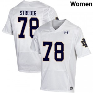 Women #78 Owen Strebig White College Fighting Irish Classic Fit Football Jersey H5706346