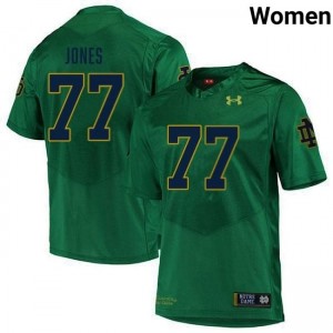 Peter Jones #77 Officially Licensed UND Fighting Irish Women Green Football University Jersey uU021612