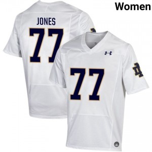 Women #77 Peter Jones White Player Fighting Irish Classic Fit Football Jersey 84T87172