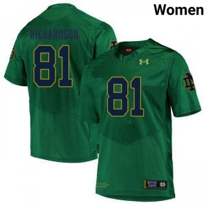 Premium Green UND College #81 Scrap Richardson Women Football Embroidery Jersey 43h2LR19