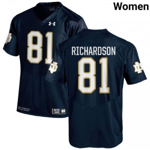 #81 Scrap Richardson Notre Dame Game-Day Style Navy Women University Football Jersey q2uYVh18