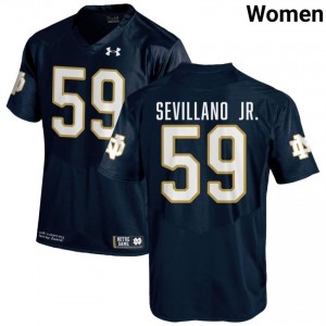Navy #59 Sean Sevillano Jr. Women Durable Irish College Football Stitching Jersey 78hY8399